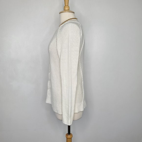 Apt. 9 Cream Cable Knit Mixed Knit Sweater Size L - Picture 4 of 12